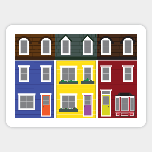 Newfoundland Row Houses || Newfoundland and Labrador || Gifts || Souvenirs Sticker